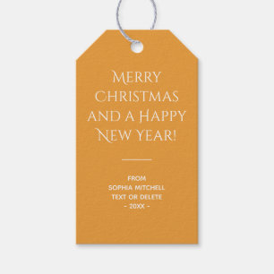 Traditional - Golden Orange - Minimalist Gift Tags