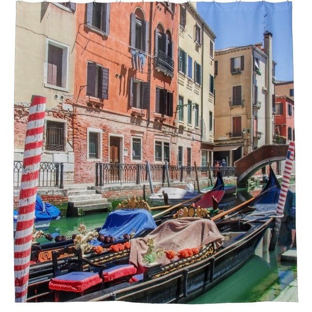 Traditional gondola in Venice Shower Curtain (Front)