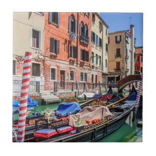 Traditional gondola in Venice Tile