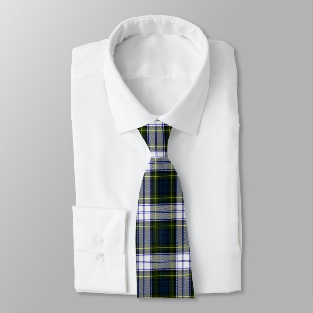 Traditional Gordon Dress Tartan Plaid Tie (Tied)