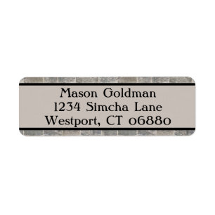 Traditional Gray Brick Return Address Label