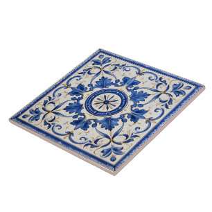 Traditional Greece Traditional Blue Art 5 Tile