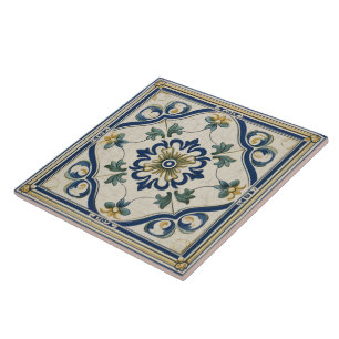 Traditional Greece Traditional Blue Art 7 Tile