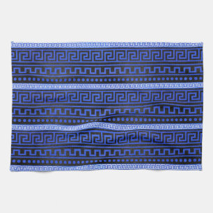 Traditional Greek Meander Pattern Tea Towel