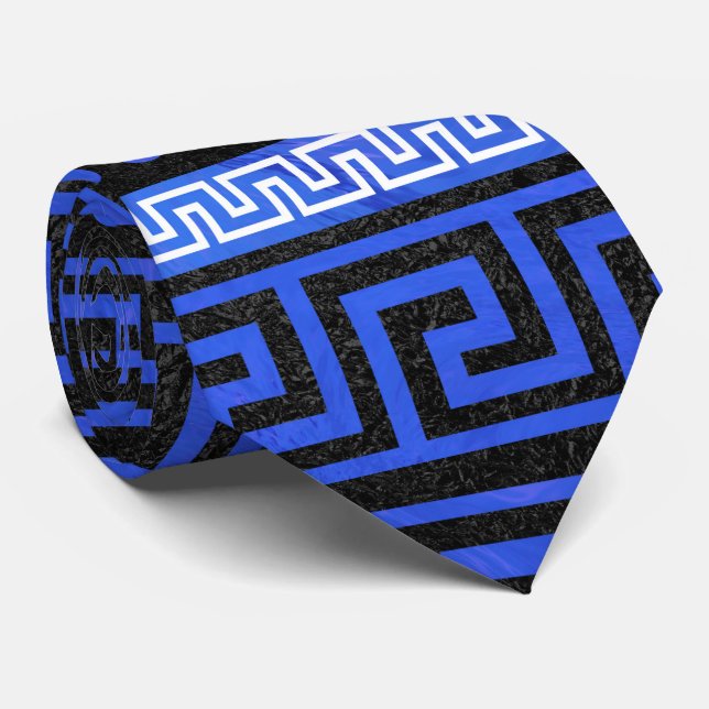 Traditional Greek Meander Pattern Tie (Rolled)