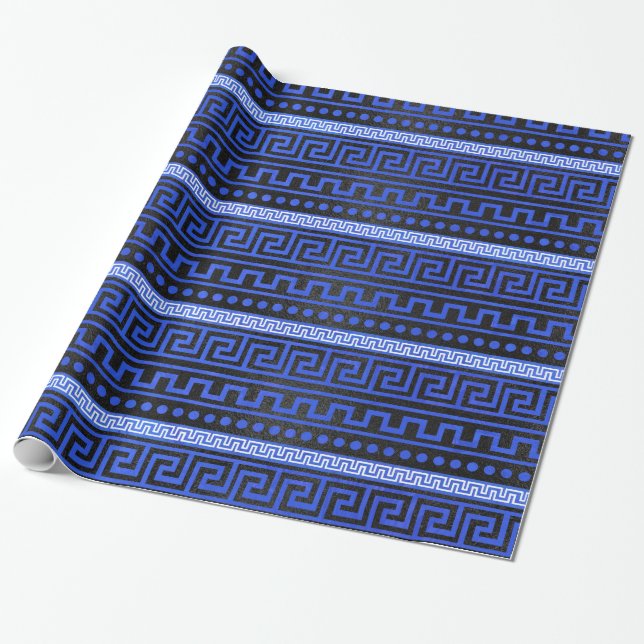 Traditional Greek Meander Pattern Wrapping Paper (Unrolled)