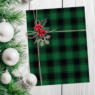 Traditional Green and Black Buffalo Tartan Plaid Tissue Paper