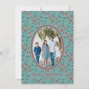 Traditional Green and Red Grand Millenial Pattern Invitation