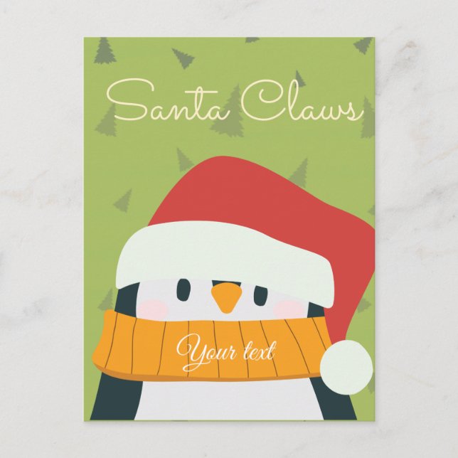 Traditional green and red Santa  Postcard (Front)