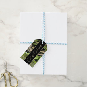 Traditional Green Black Holiday Gift Tags
