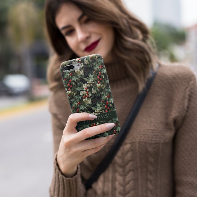 Traditional Green Holly Holiday Case-Mate iPhone Case (Creator Uploaded)