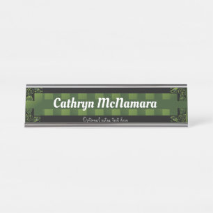 Traditional Green Irish Celtic Design   Desk Name  Plate