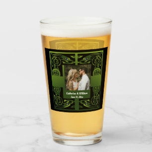 Traditional Green Irish Celtic Design Glass