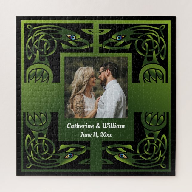 Traditional Green Irish Celtic Design    Jigsaw Puzzle (Vertical)