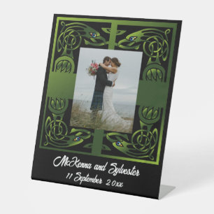 Traditional Green Irish Celtic Design Pedestal Sign