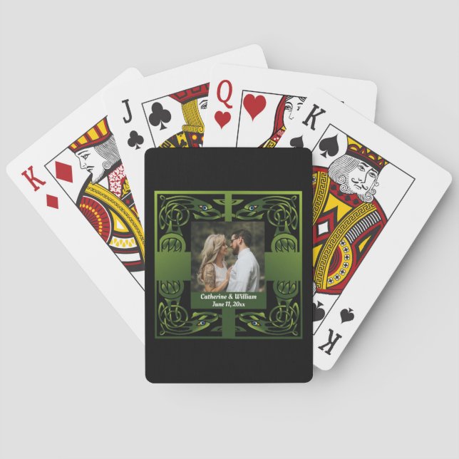 Traditional Green Irish Celtic       Playing Cards (Back)
