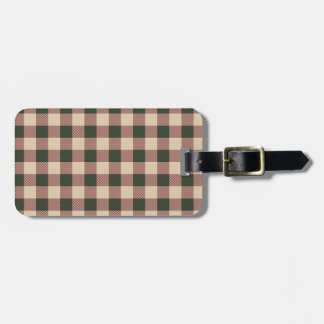 Traditional Green Red and Beige Tartan Pattern Luggage Tag
