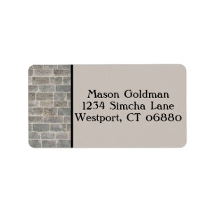 Traditional Grey Brick Address Label