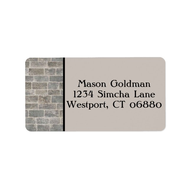 Traditional Grey Brick Address Label (Front)