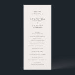 Traditional Grey Elegant Wedding Programme<br><div class="desc">Traditional style wedding program featuring a simple yet elegant design with your first names in a large serif font.</div>