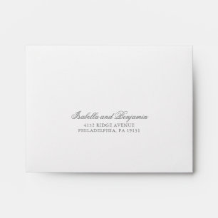Traditional Grey Formal Elegant RSVP Wedding Envelope