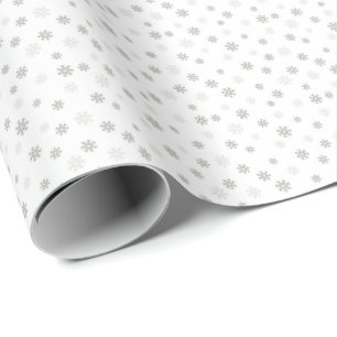 Traditional Grey Snowflake Christmas Holiday Gift Wrapping Paper
