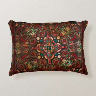Traditional grunge ornamental floral paisley banda decorative cushion