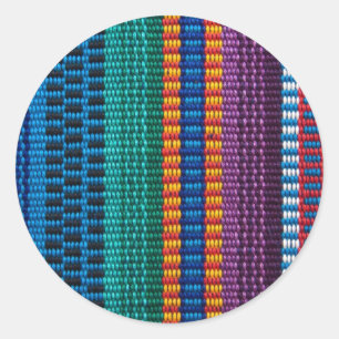 Traditional Guatemala fabric weave Classic Round Sticker