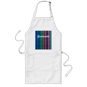Traditional Guatemala fabric weave custom text Long Apron