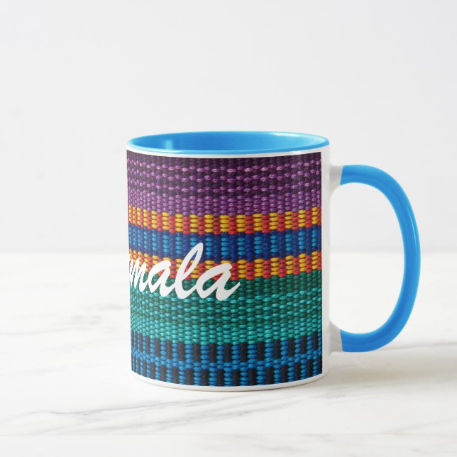 Traditional Guatemala fabric weave custom text Mug (Right)