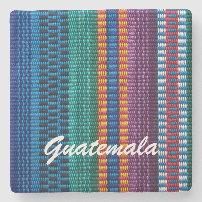 Traditional Guatemala fabric weave custom text Stone Coaster (Front)