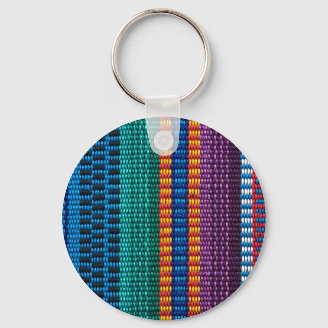 Traditional Guatemala fabric weave Key Ring (Front)