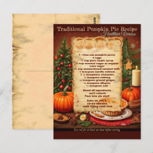 Traditional Healthier Pumpkin Pie Recipe Postcard