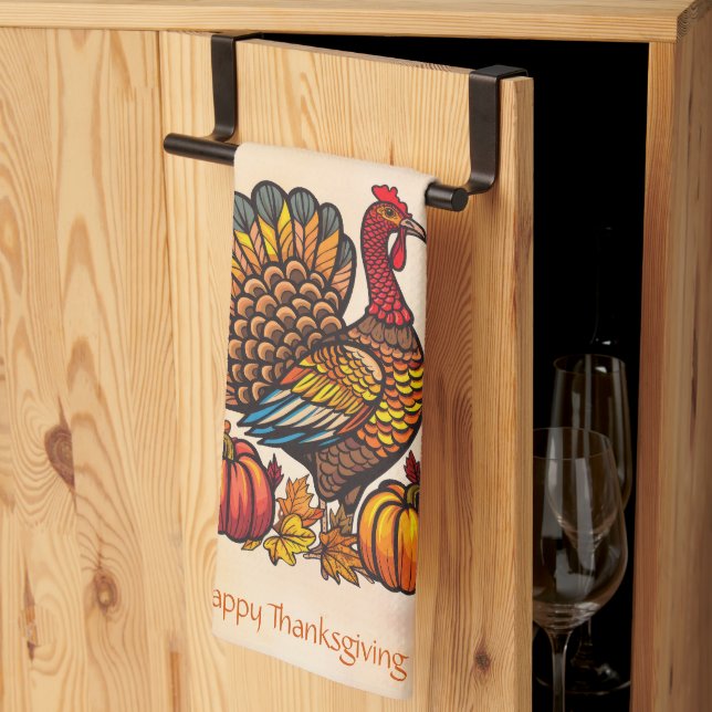 Traditional Holiday Thanksgiving Kitchen Towel (Thirds Fold)