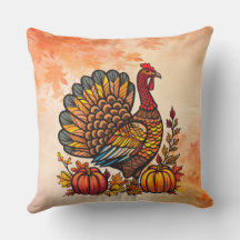Traditional Holiday Thanksgiving Throw Pillow