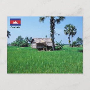 Traditional house - Cambodia Postcard