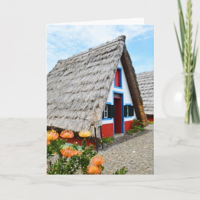Traditional house in Santana, Madeira Holiday Card (Front)