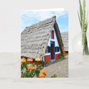 Traditional house in Santana, Madeira Holiday Card