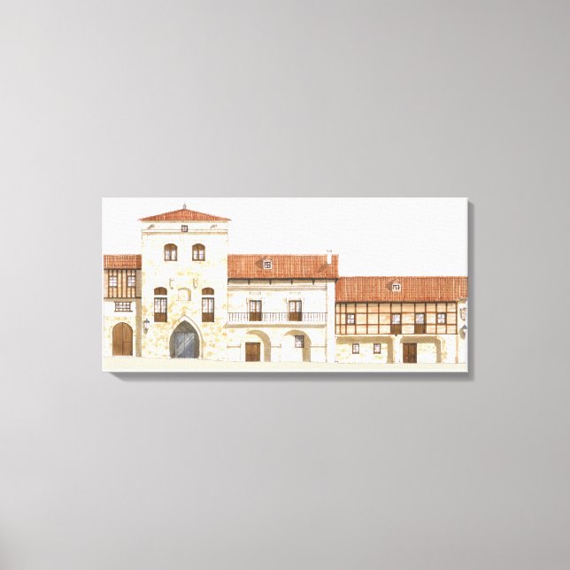 Traditional houses. Santillana del Mar Canvas Print (Front)