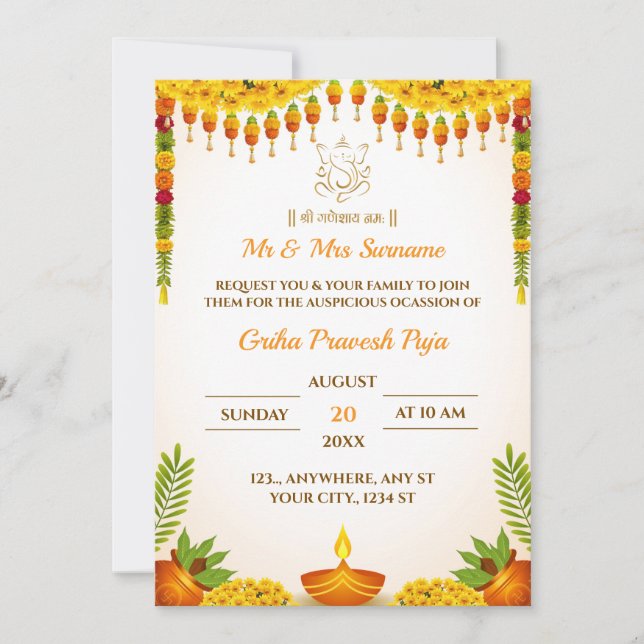 Traditional Housewarming Invitation Card (Front)