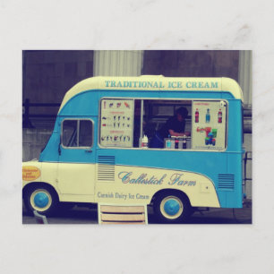 Traditional ice cream vintage cute truck postcard