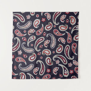 Traditional Indian paisley, navy pattern. Tapestry