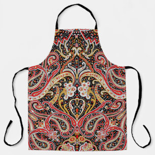 traditional indian paisley pattern apron
