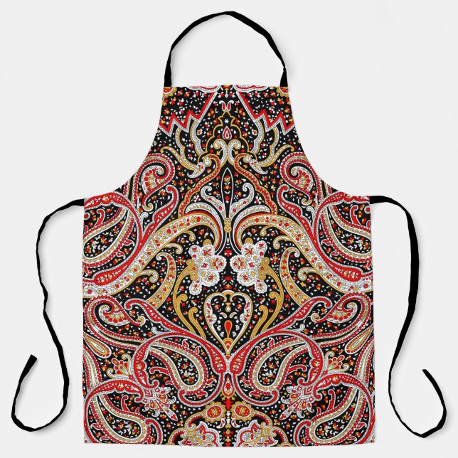 traditional indian paisley pattern apron (Front)