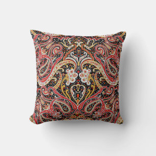 traditional indian paisley pattern cushion