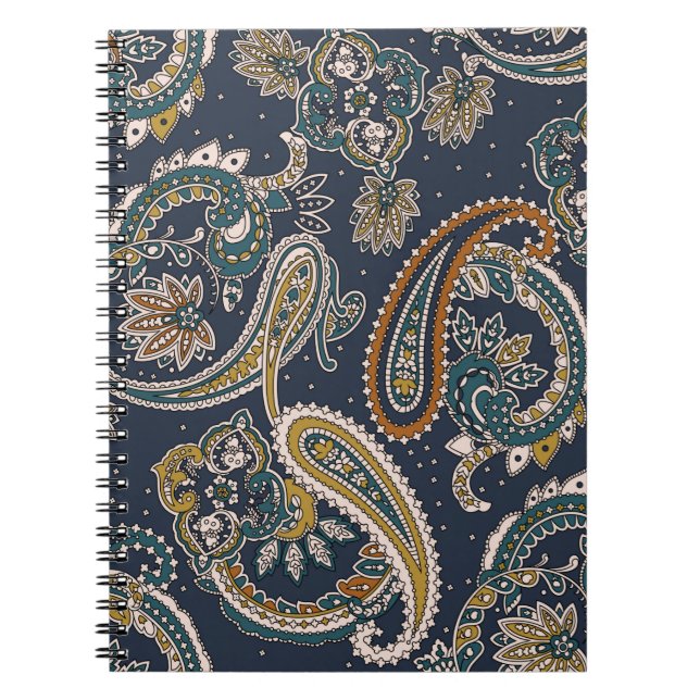 Traditional Indian Paisley pattern on backgroundpa Notebook (Front)