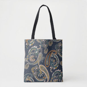 Traditional Indian Paisley pattern on backgroundpa Tote Bag