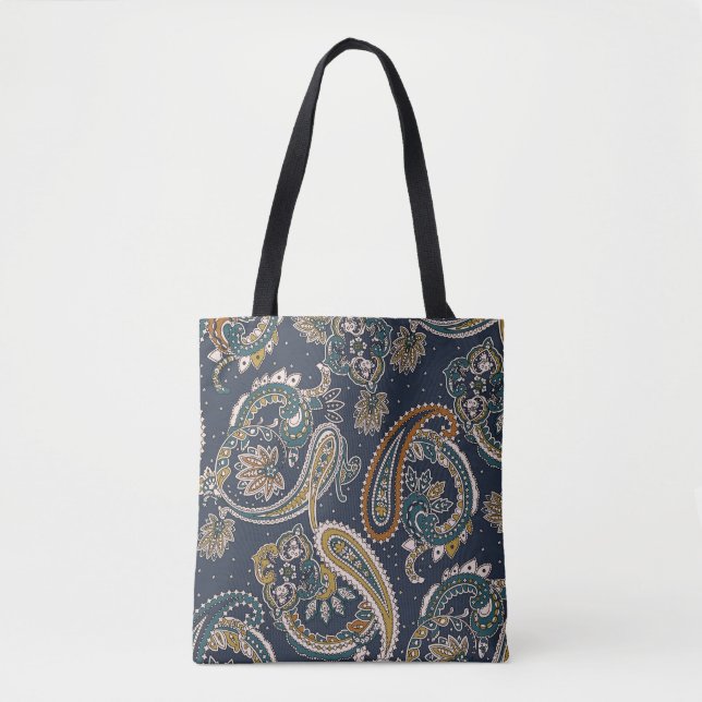 Traditional Indian Paisley pattern on backgroundpa Tote Bag (Front)