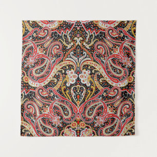 traditional indian paisley pattern tapestry