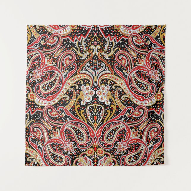 traditional indian paisley pattern tapestry (Front)